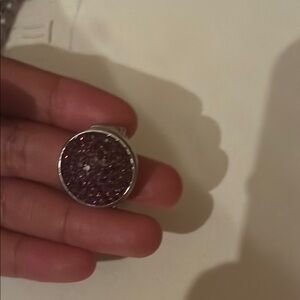 Elegant Purple Stone Silver Ring